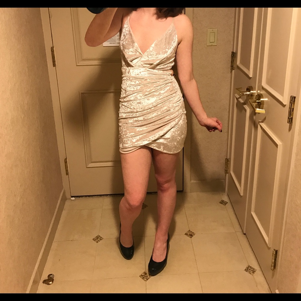 Champagne Colored Velvet Dress